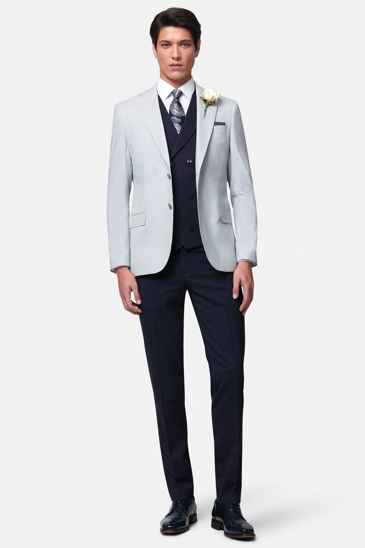 Albert Silver 3PC with DB WC By Benetti Menswear 