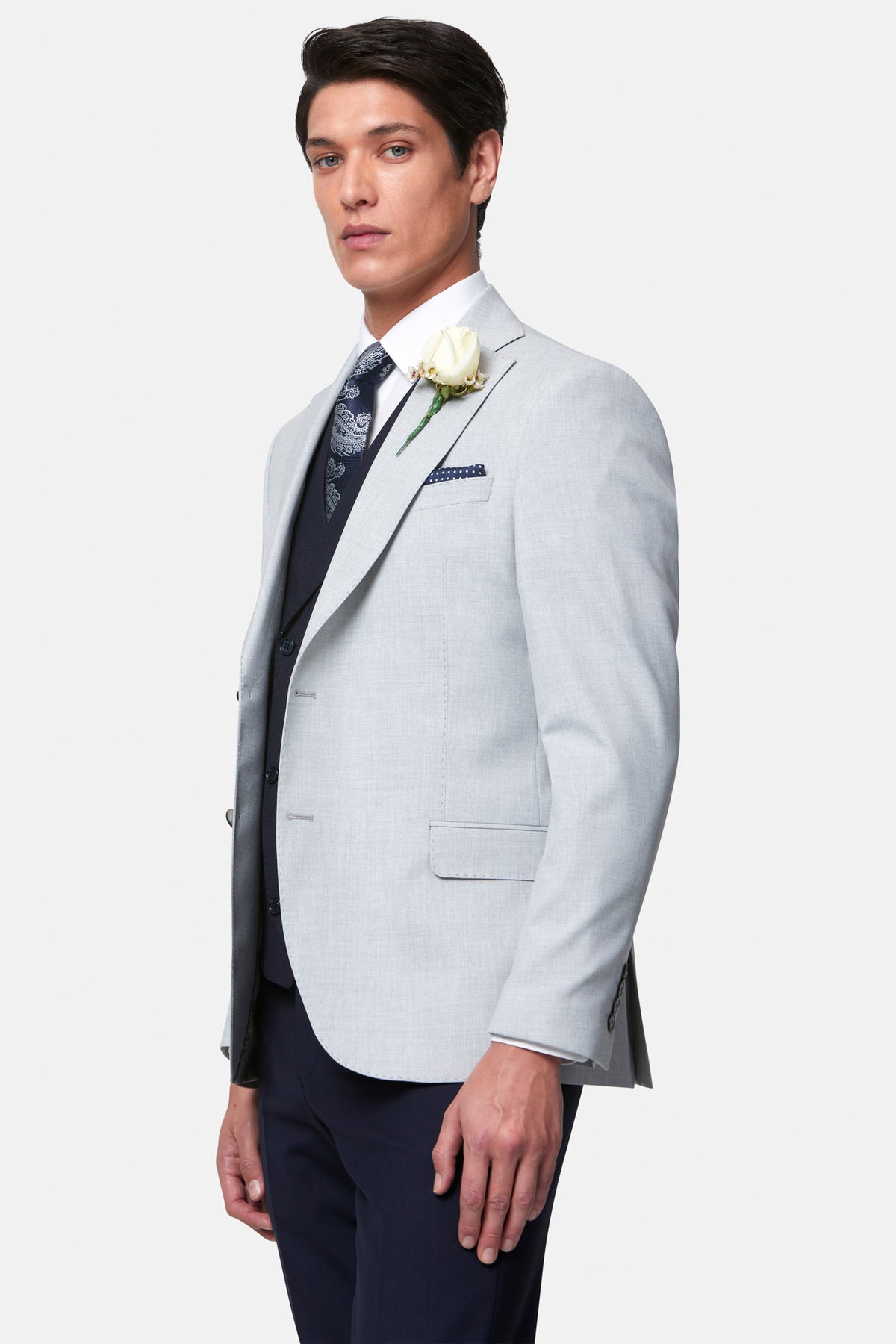 Albert Silver 3PC with DB WC By Benetti Menswear 