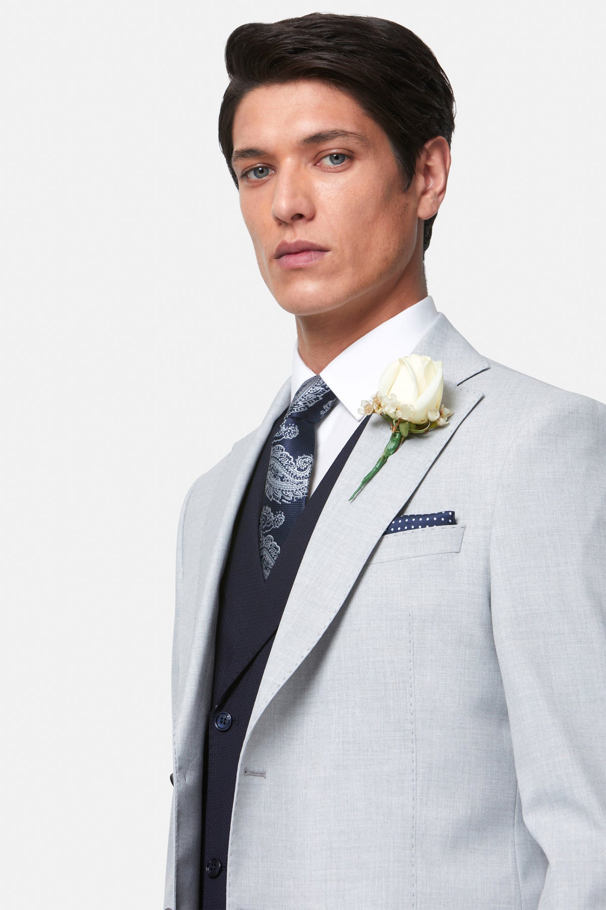 Albert Silver 3PC with DB WC By Benetti Menswear 