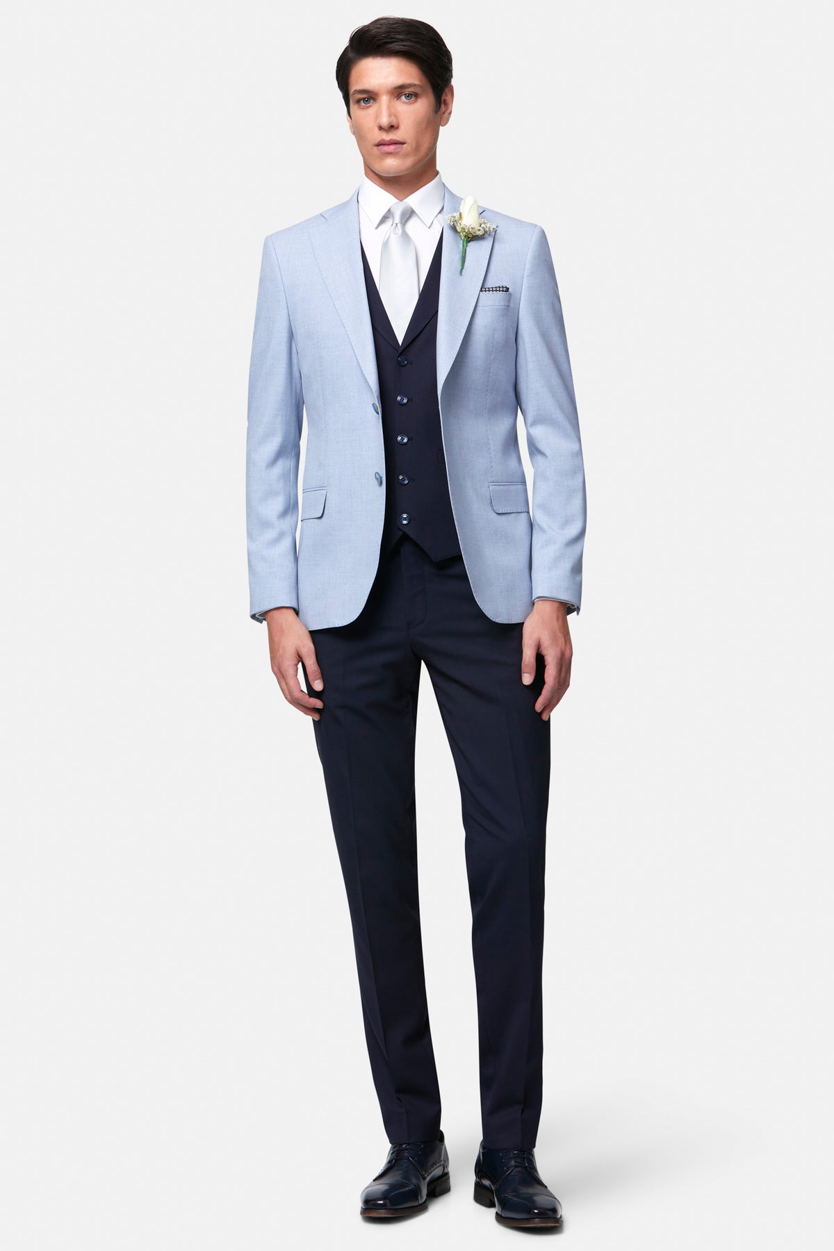 Albert Sky Notch 3PC Suit By Benetti Menswear
