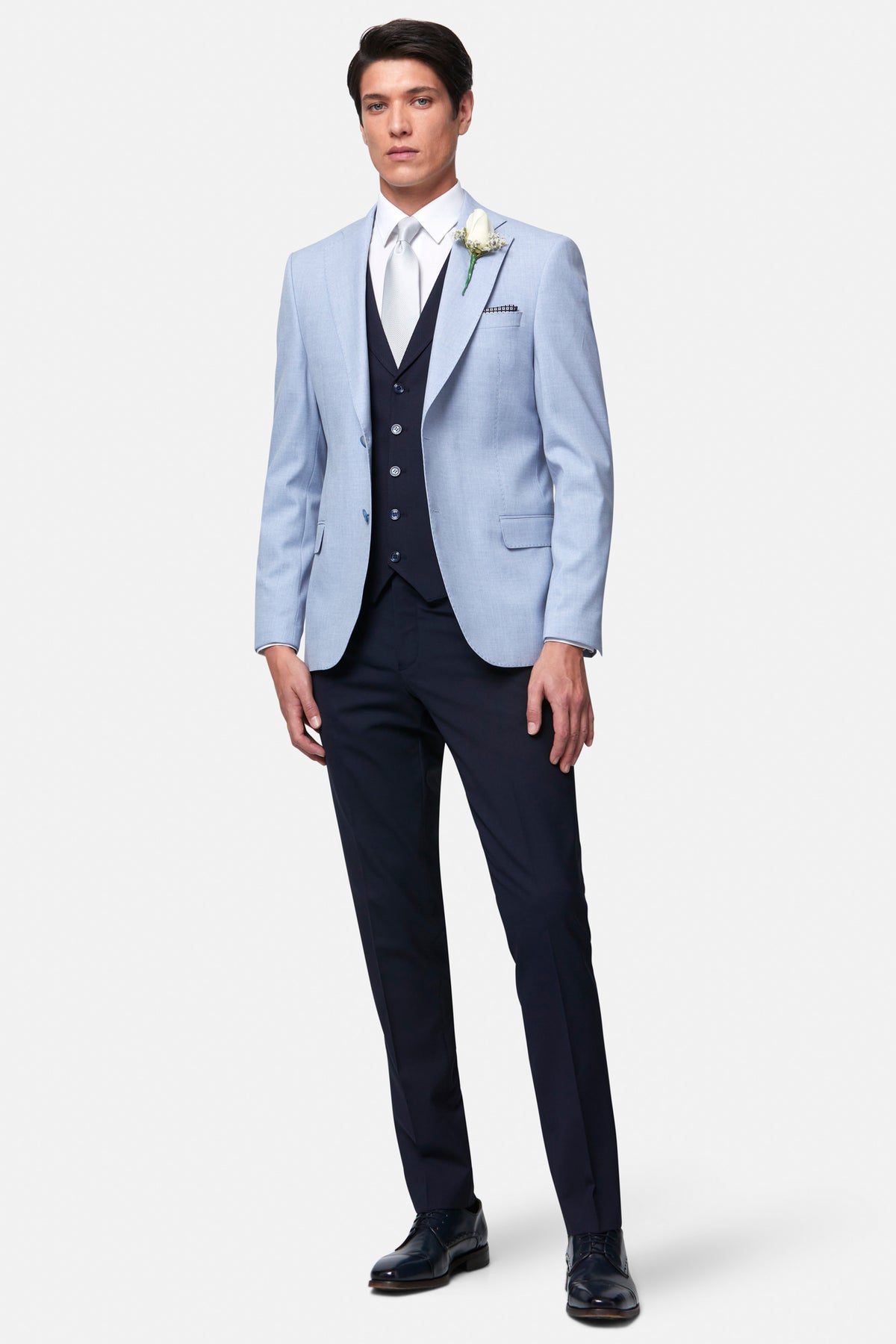 Albert Sky Notch 3PC Suit By Benetti Menswear