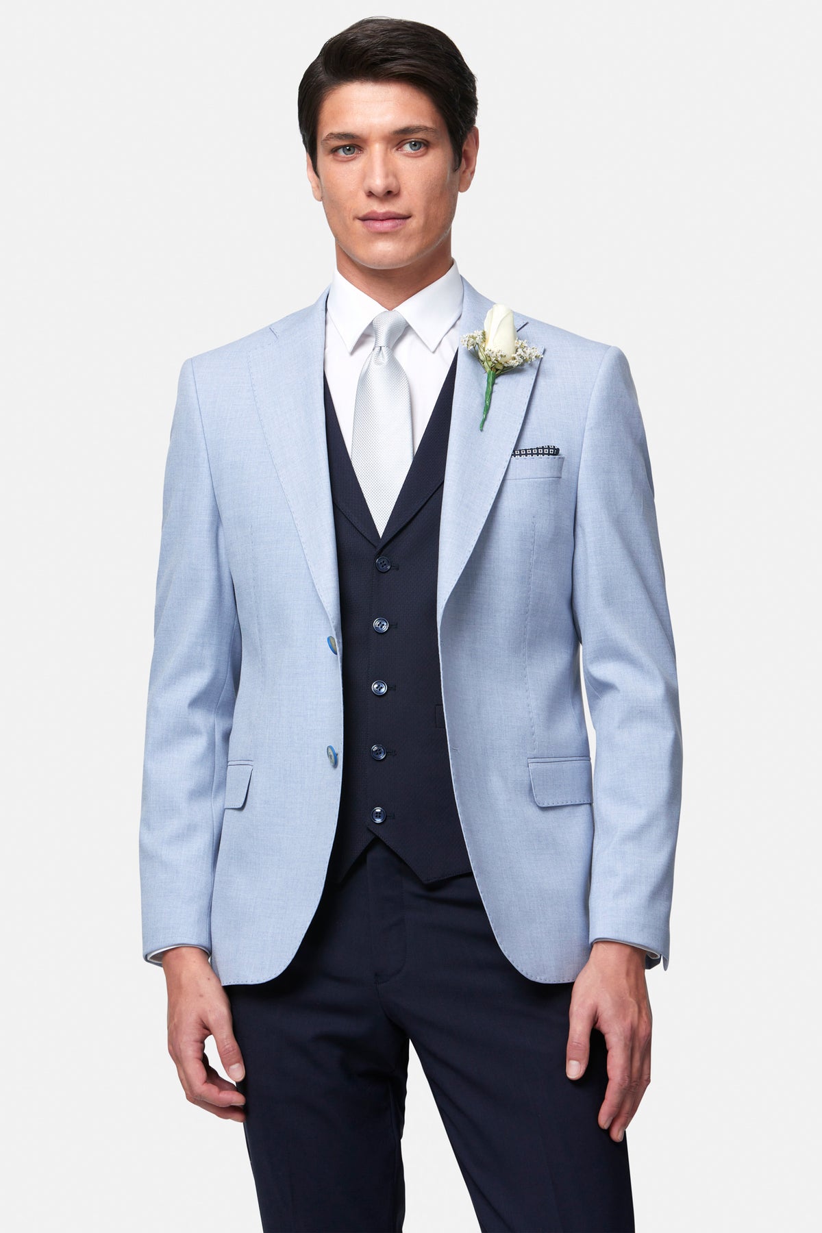 Albert Sky Notch 3PC Suit By Benetti Menswear