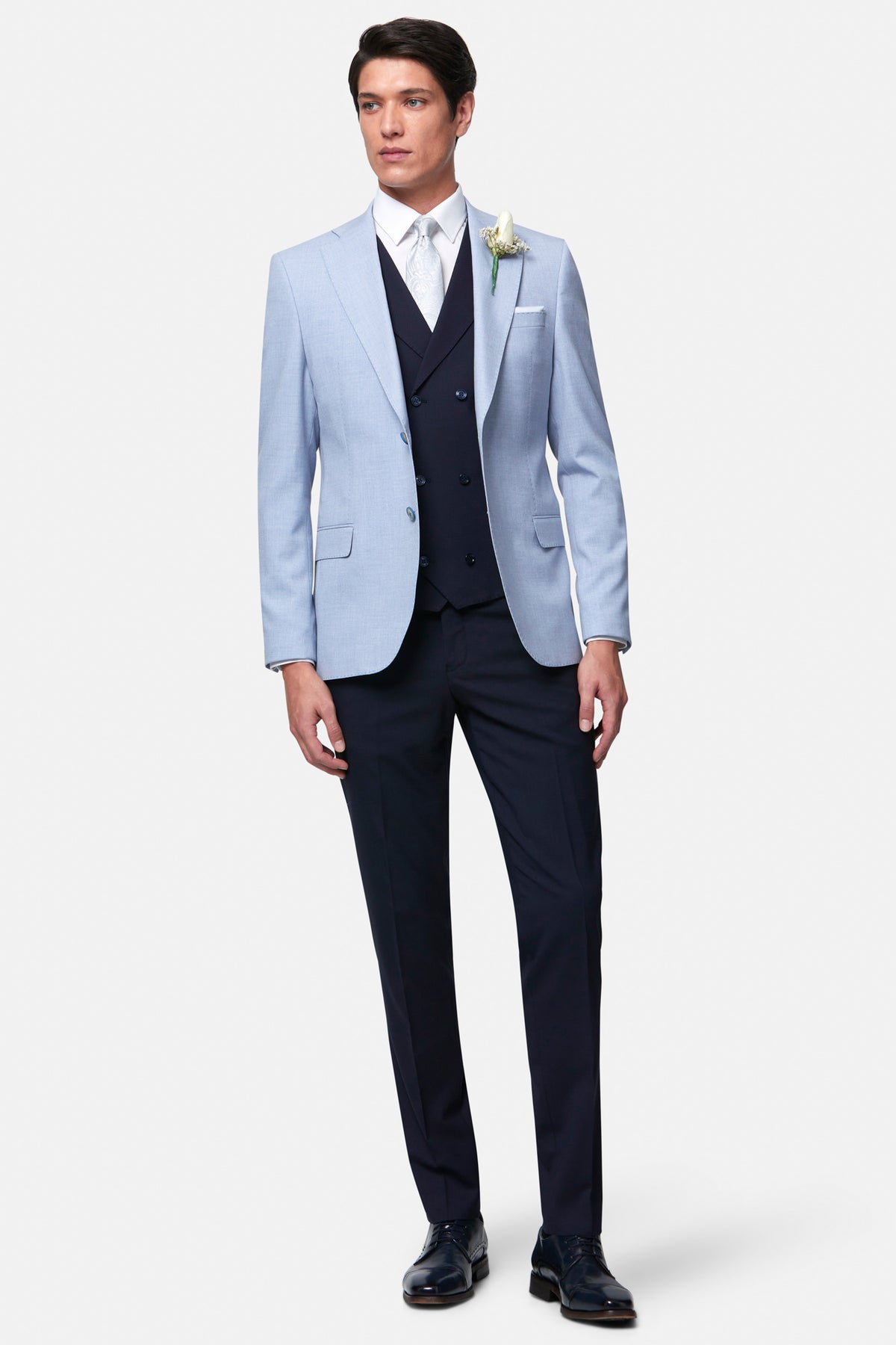 Albert Sky DB 3PC Suit By Benetti Menswear