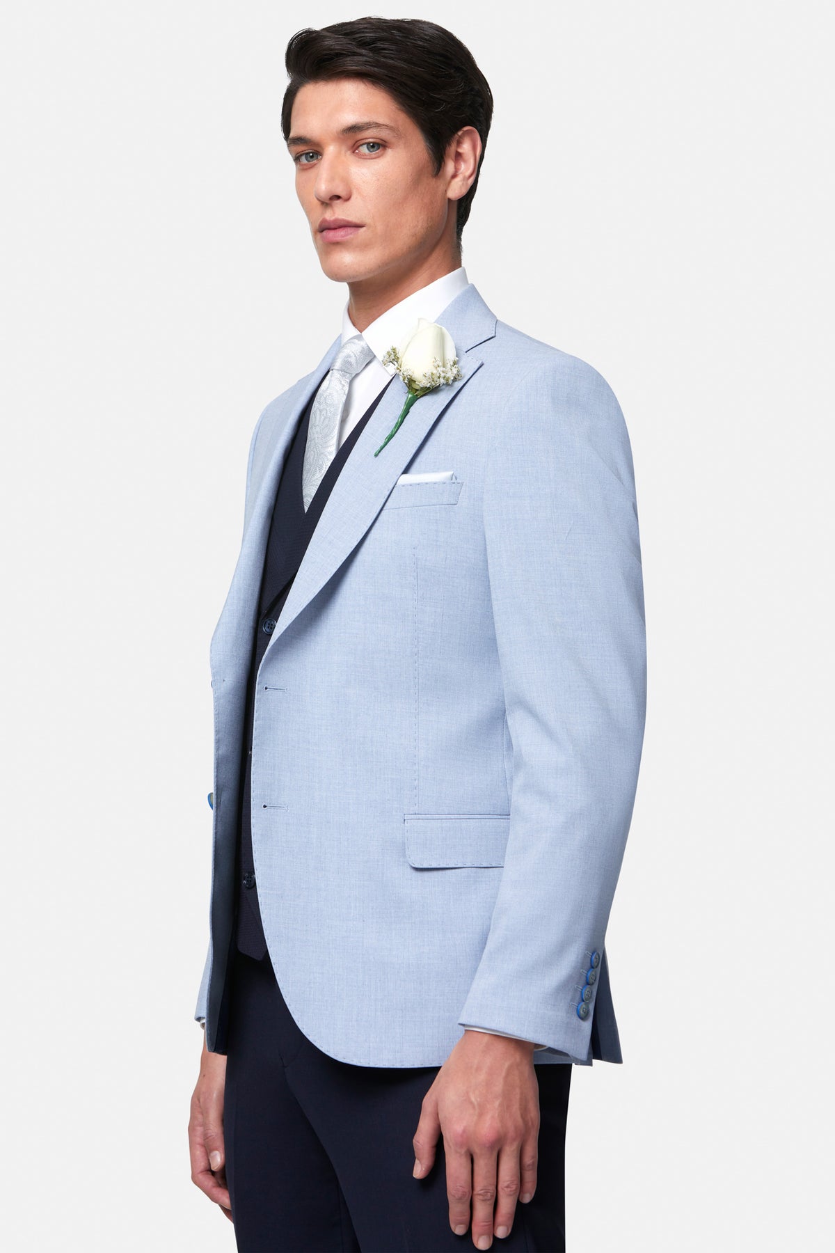 Albert Sky DB 3PC Suit By Benetti Menswear