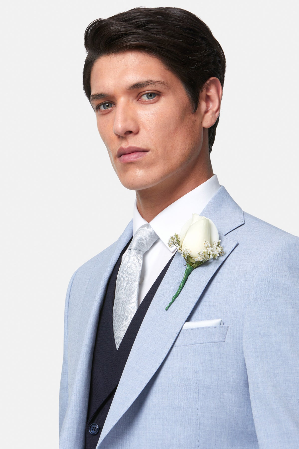 Albert Sky DB 3PC Suit By Benetti Menswear