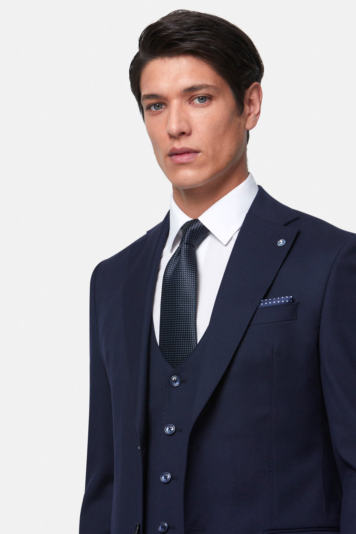 Edina Navy 3PC Suit By Benetti Menswear