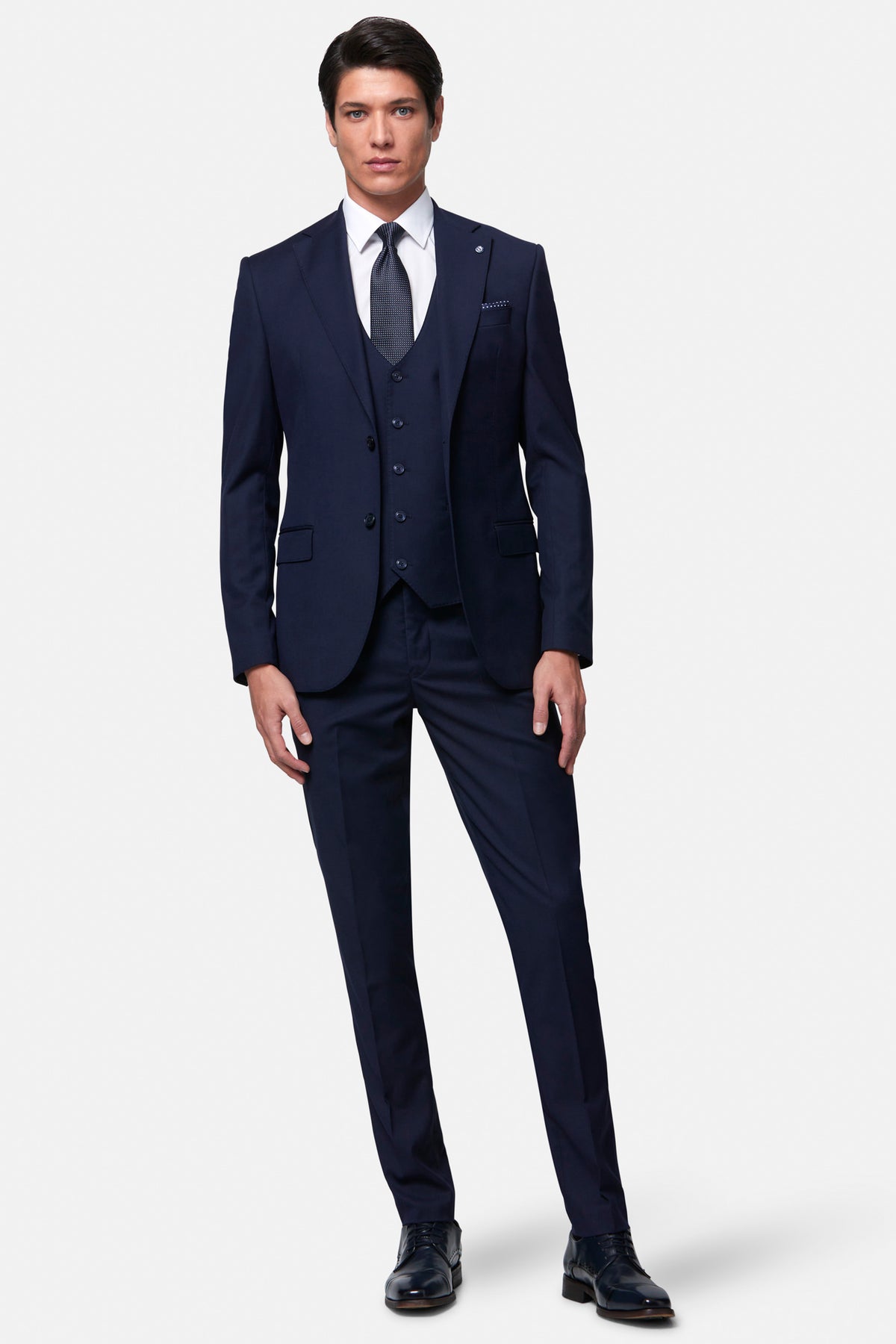 Edina Navy 3PC Suit By Benetti Menswear 