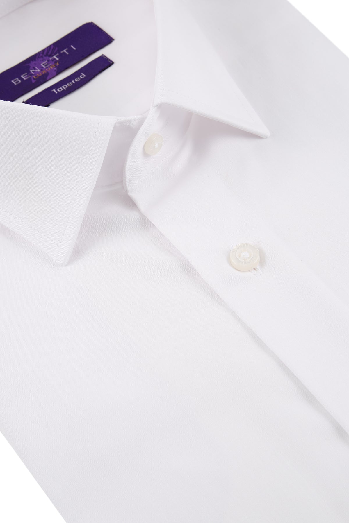 Tapered White Benetti Double Cuff Shirt
